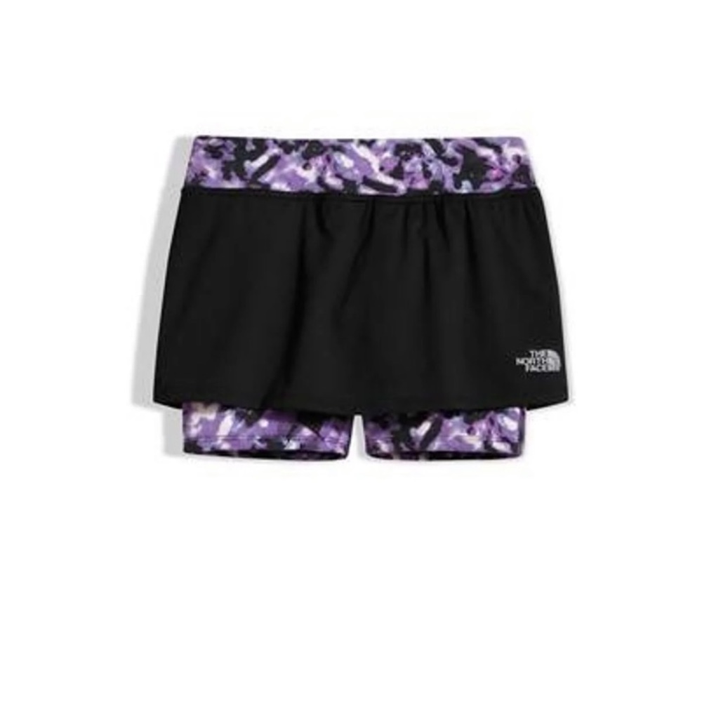 North Face Girls Athletic Skort Black & Purple Multi Size Large